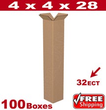 100 - 4x4x28 Cardboard Mailing Packing Shipping Box Corrugated Carton