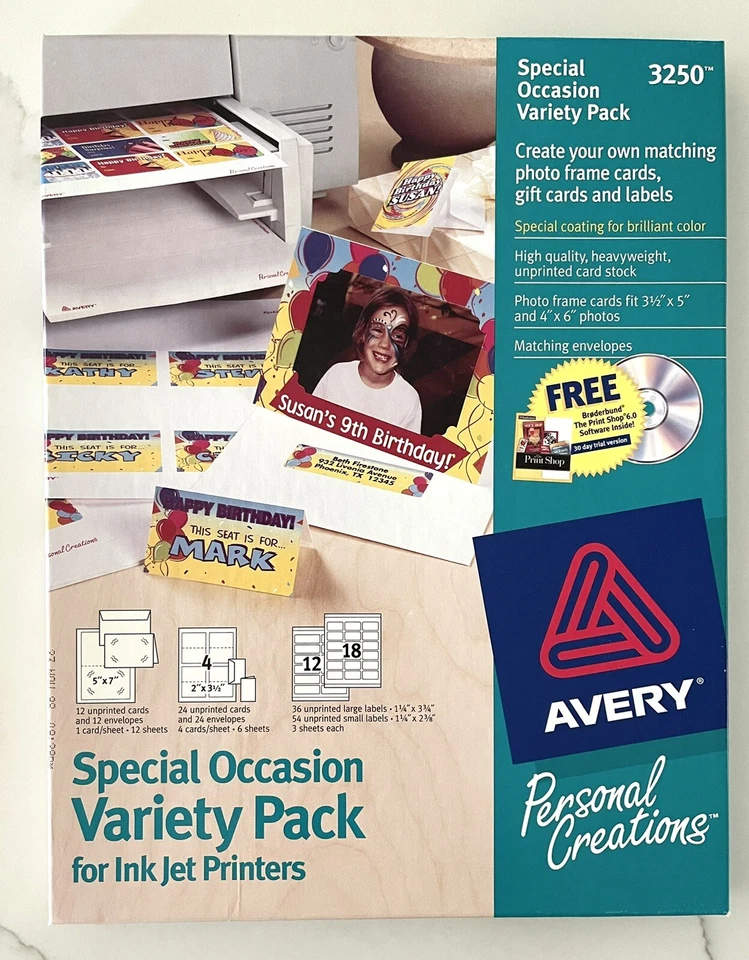 Avery 3200 & 3250 Special Occasion Variety Packs Cards, Envelopes, Labels - Image 4 of 4