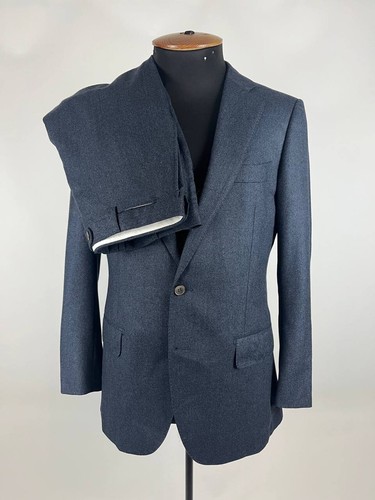 Suitsupply blauer Herren Anzug Hahnentritt 100% reine Wolle Größe 42
