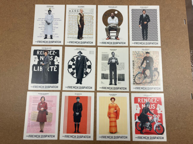 THE FRENCH DISPATCH RARE SET OF PROMO POSTCARDS X 12. Wes Anderson Bill Murray