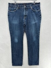 John Varvatos Jeans Mens 38 R (actual 37x33) Bowery Button Fly USA Blue Pants