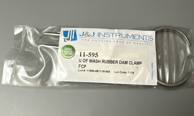 J&J Instruments Dental U Of Wash Rubber Dam Clamp Forceps 11-595