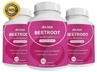 3X Organic Beet Root Powder Capsules Boost Circulation & Energy 180pcs