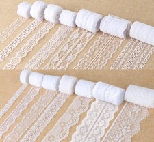 46 Yards White Lace Ribbon 14 Rolls Vintage Lace Trims 0.6 to 2.1 inch Ribbon...