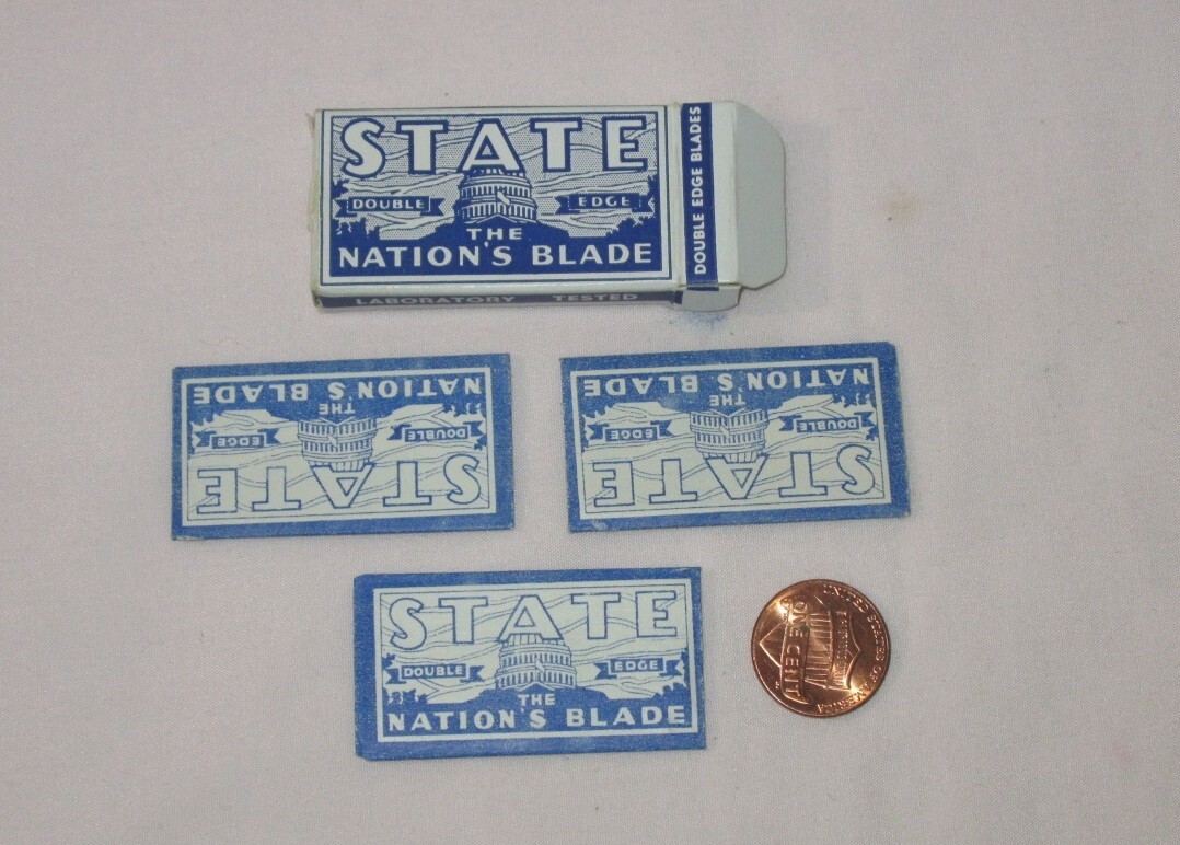 State The Nations Double Edges Blade; Open White Package With 3 Unused Blades