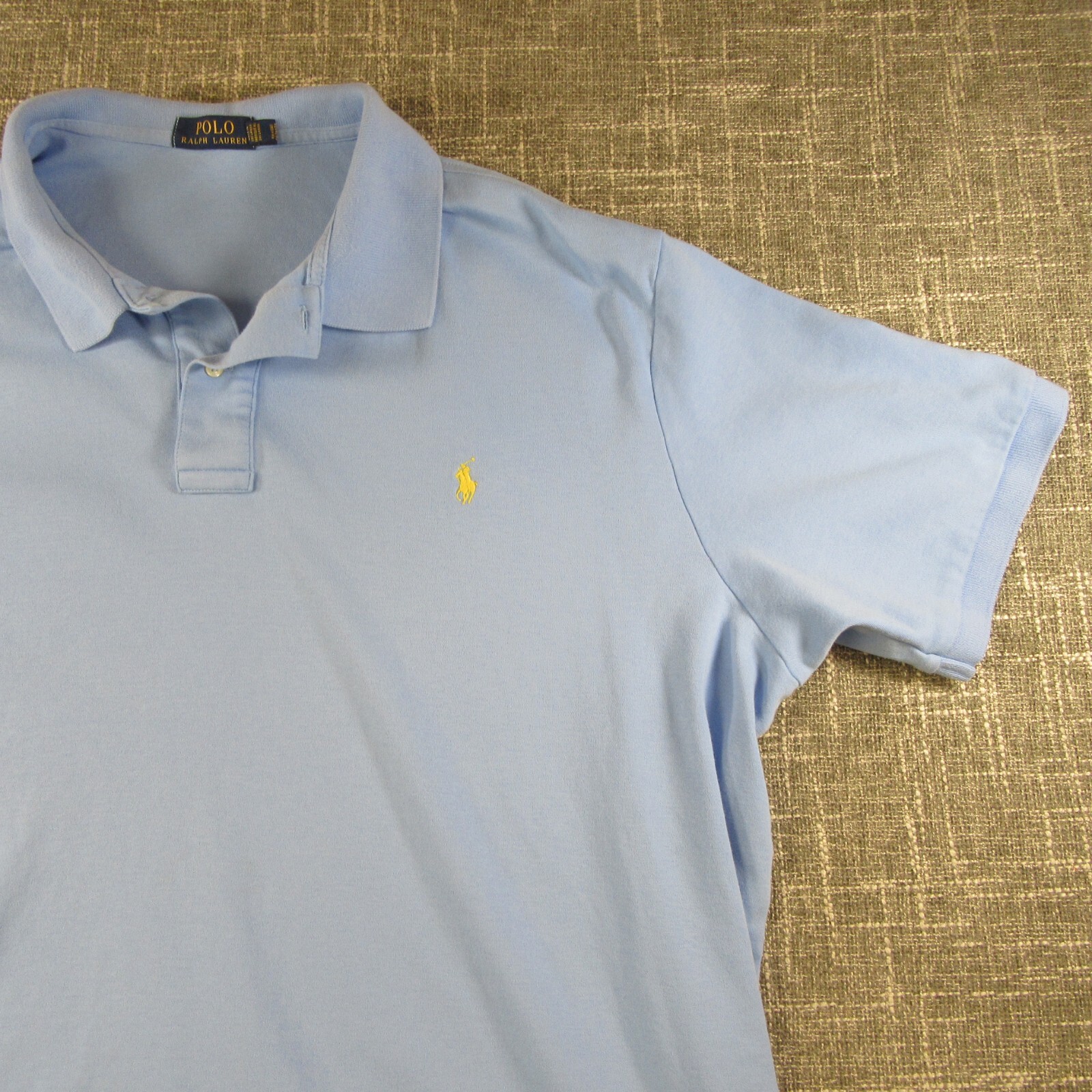 Polo Ralph Lauren Camicia Uomo 3XB "Azzurro" Giallo Pony