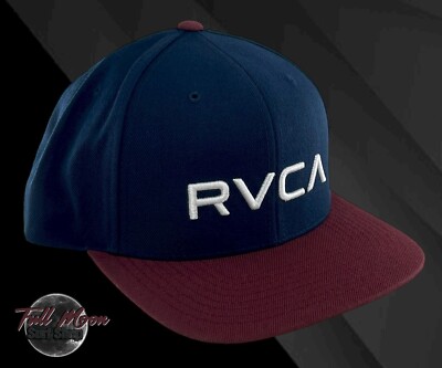 New RVCA Twill Navy Mens Snapback Cap Hat