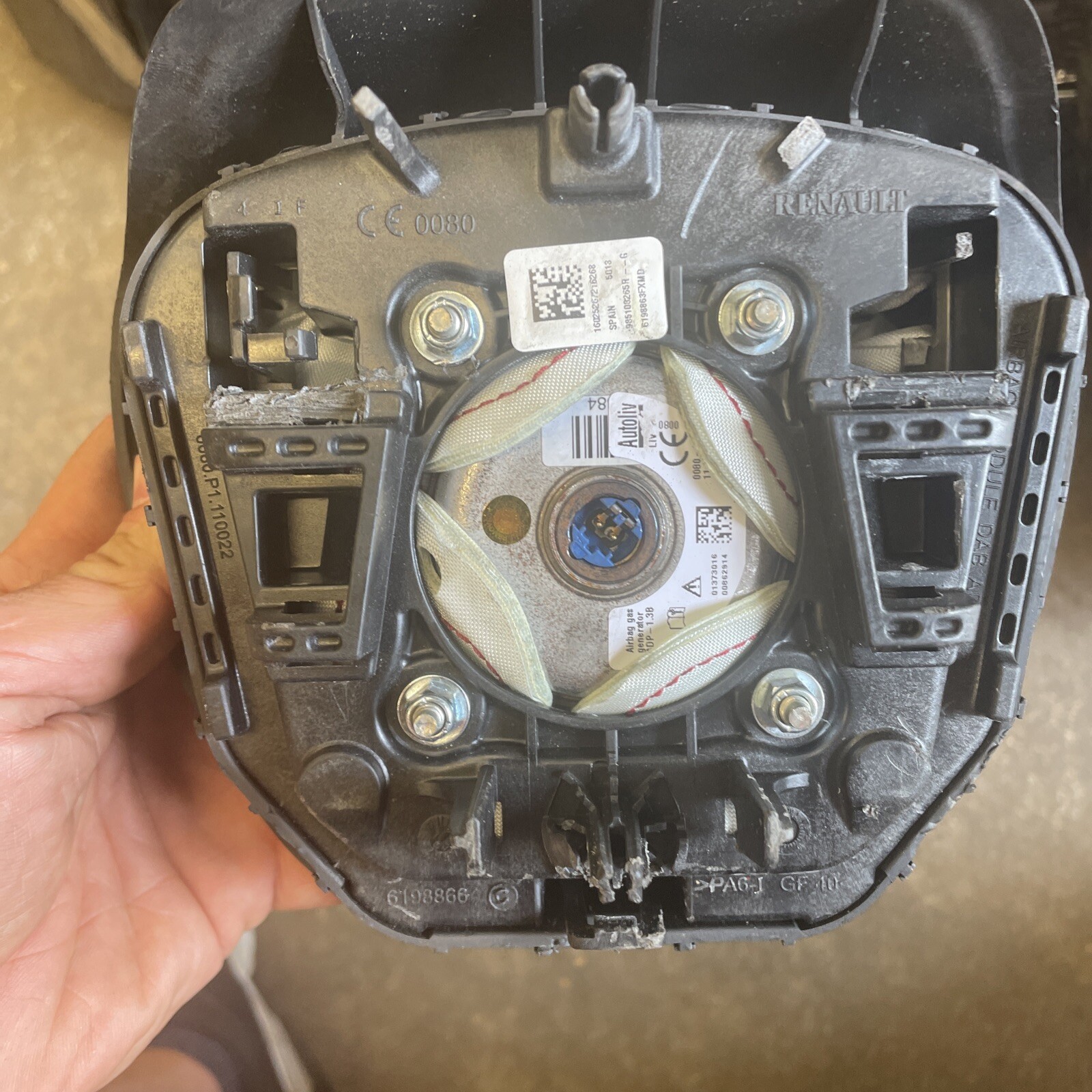 ⭐ 2015 RENAULT CAPTUR 1.5 DCI STEERING WHEEL A!RBAG 6198866 OEM  