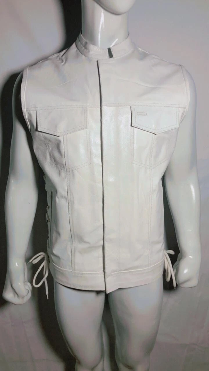 SOA Men's Leather Vest Anarchy Motorcycle Biker Club Concealed Carry Outlaws image 10