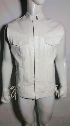 SOA Men's Leather Vest Anarchy Motorcycle Biker Club Concealed Carry Outlaws image 10