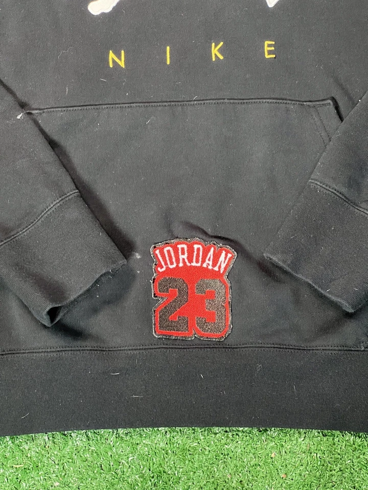 Air Jordan Mens Black Jumpman Hoodie Sweatshirt Size Large Embroidered Logo - Image 2 of 4