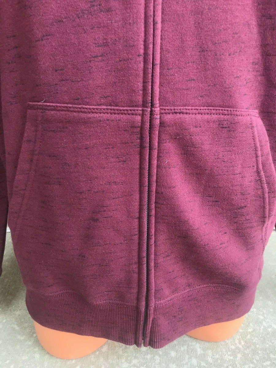 VANS Drop V Full Zip Hoodie Distressed Burgundy Men's Size S for