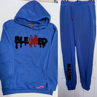 Big Men's 4X Bling Hoodie With Sweatpants Set