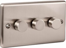 Brushed Stainless Steel Brushed Chrome Sockets and Switched USB Black Insert