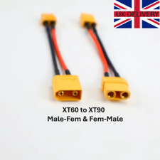 XT60 To XT90 Adapter Cable Female and Male Connector Wire RC Converter M&F UK