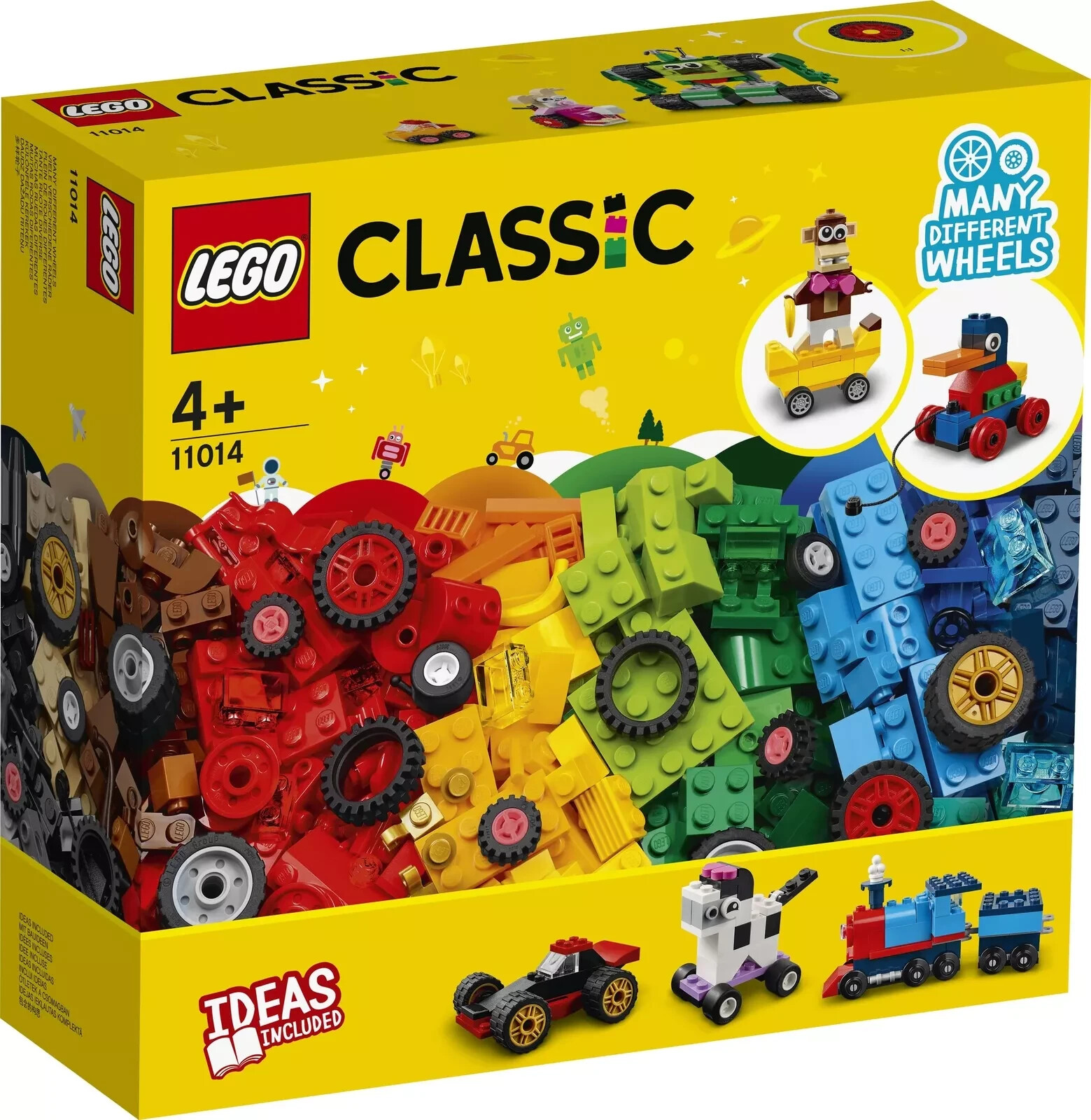LEGO CLASSIC 11014  MATTONCINI E RUOTE IDEE INCLUSE MANY DIFFERENT WHEELS 653 Pz