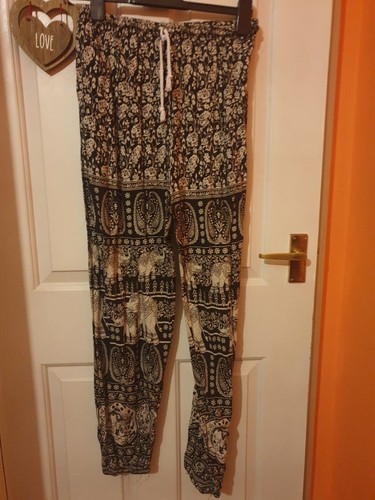 Elephant Pants Black and White (Harem Style)