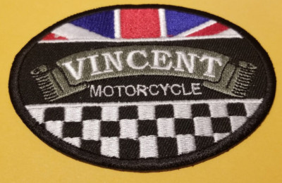 Vincent Motorcycle Embroidered Patch approx 3x3.75''