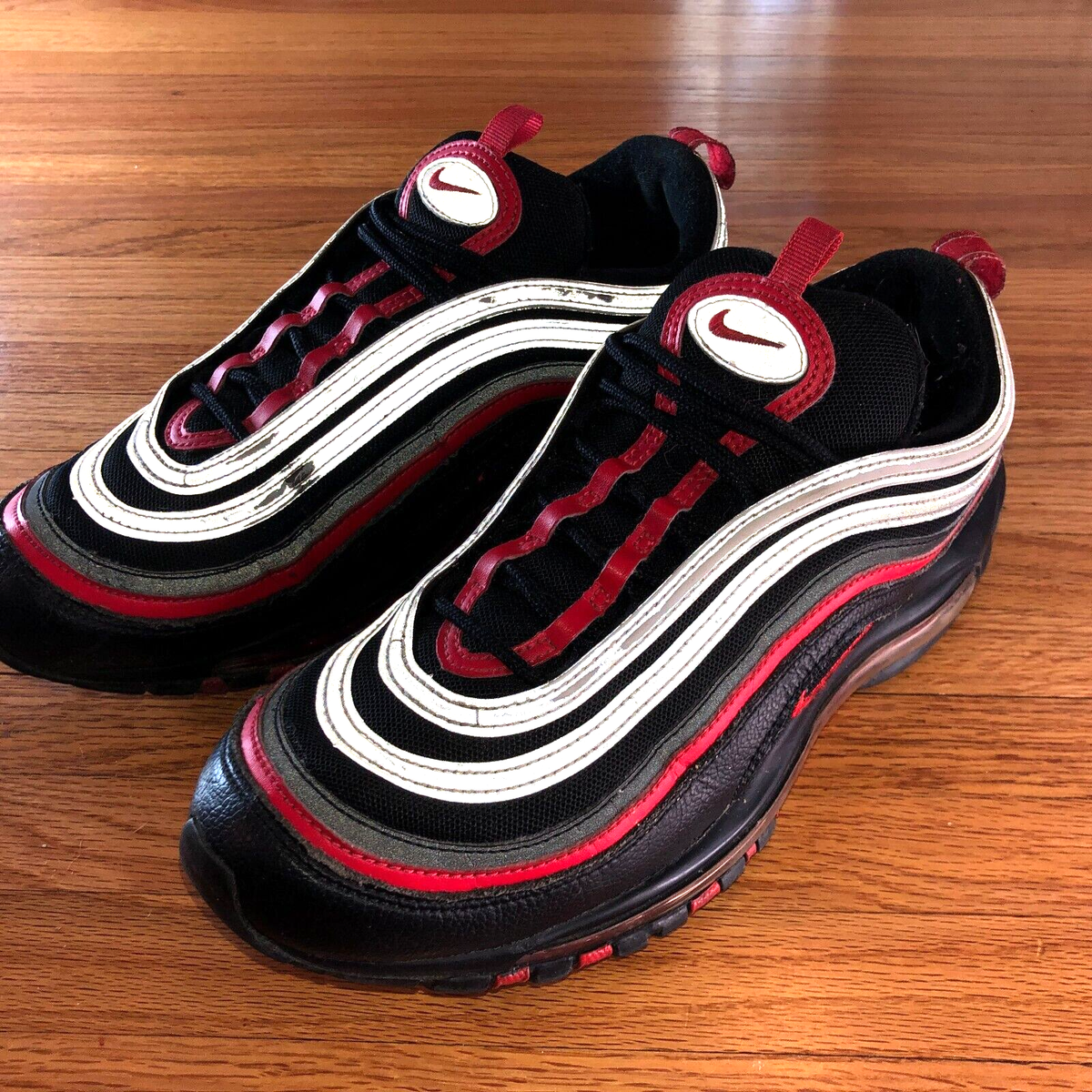 air max 97 bred reflective on feet