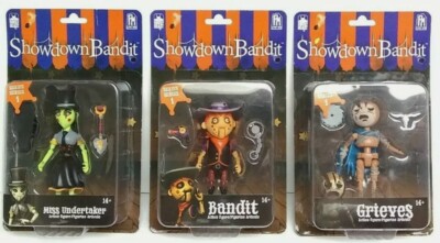 Complete Series 1 Lot x3 Showdown Bandit Action Figures Grieves Miss Undertaker
