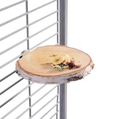 HAPPYBIRD Sitzbrett für Vögel Sitzbrettchen Birkenscheibe Baumscheibe rund ca. 12-15 x17cm