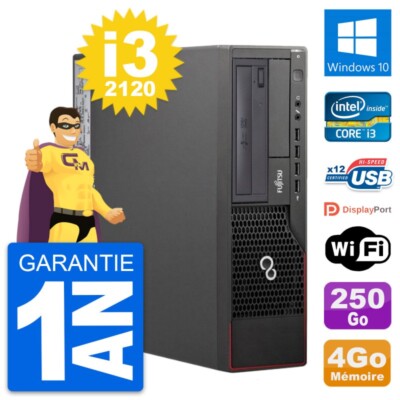 PC Fujitsu Esprimo E700 Dt Intel i3-2120 RAM 4Go Scheibe 250Go Windows 10 Wifi