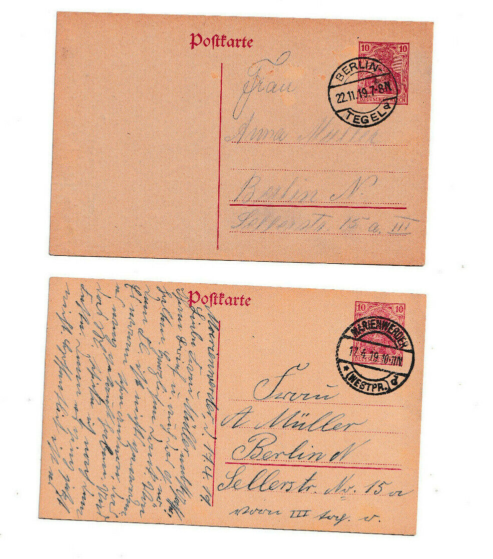 Reichspost 2 pocztówki z jego majątku. Część 340. schoeniger-notgeld