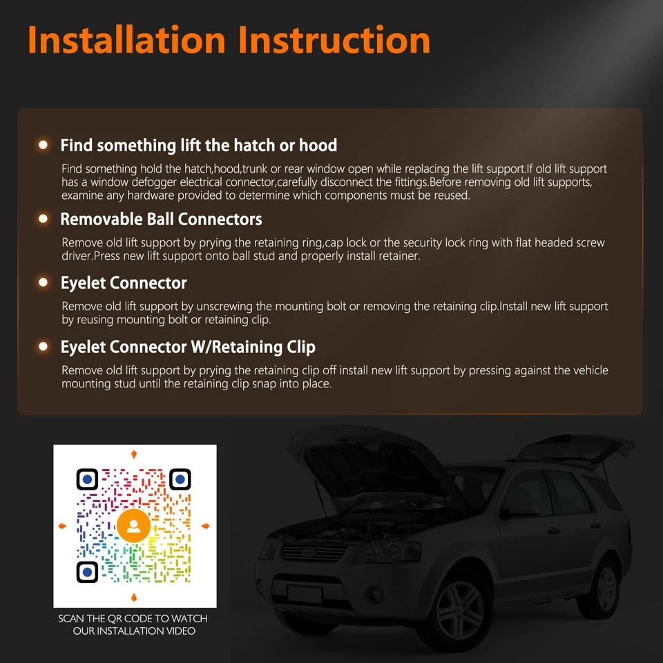 2Pcs Rear Trunk Gas Springs Lift Supports Struts Fits 2001-2006 Dodge Stratus - Image 4 of 4