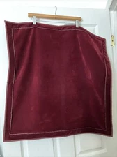28” x 28”  Large Throw Pillowcase Burgundy Velour