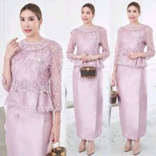 Gown Dress Wedding Long Skirt Party Set Official Woman Lace Blouse Modern Thai