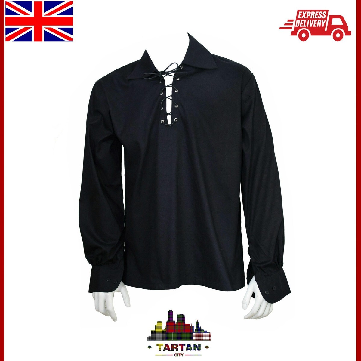 Camicia Ghillie Del Periodo Giacobita Per Kilt Scozzese, Con - Foto 10