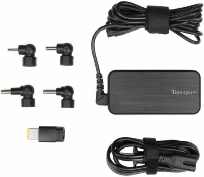 Targus 65W Universal Laptop Charger with 5 Interchangeable Power Tips APA92US 
