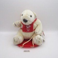 Coca-Cola Polar Bear C0212C Nagano 1998 Olympic Sledding Plush 6" Toy Doll Japan