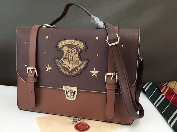 Harry Potter Back Leather Shoulder Hogwarts Messenger Bag 30*21