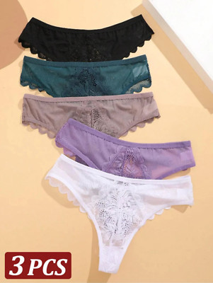 3 X Frauen Spitze Tanga G-String Höschen Sexy Schlüpfer Slip Dessous Unterwäsche