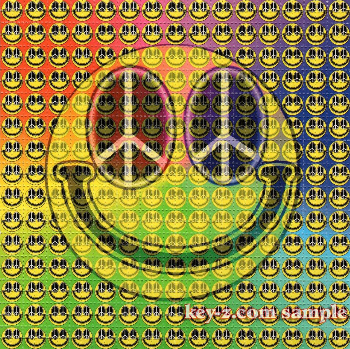 Smiley Botter Smiley Peace Face Blotter Art perforated sheet paper trippy psychedelic ...