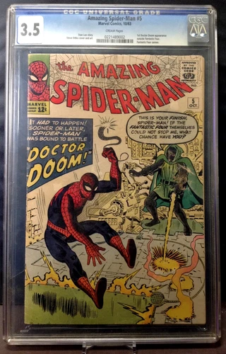 AMAZING SPIDER-MAN #5 1ST DOCTOR DOC OUTSIDE FF - CGC 3.5 - 1963 MARVEL
