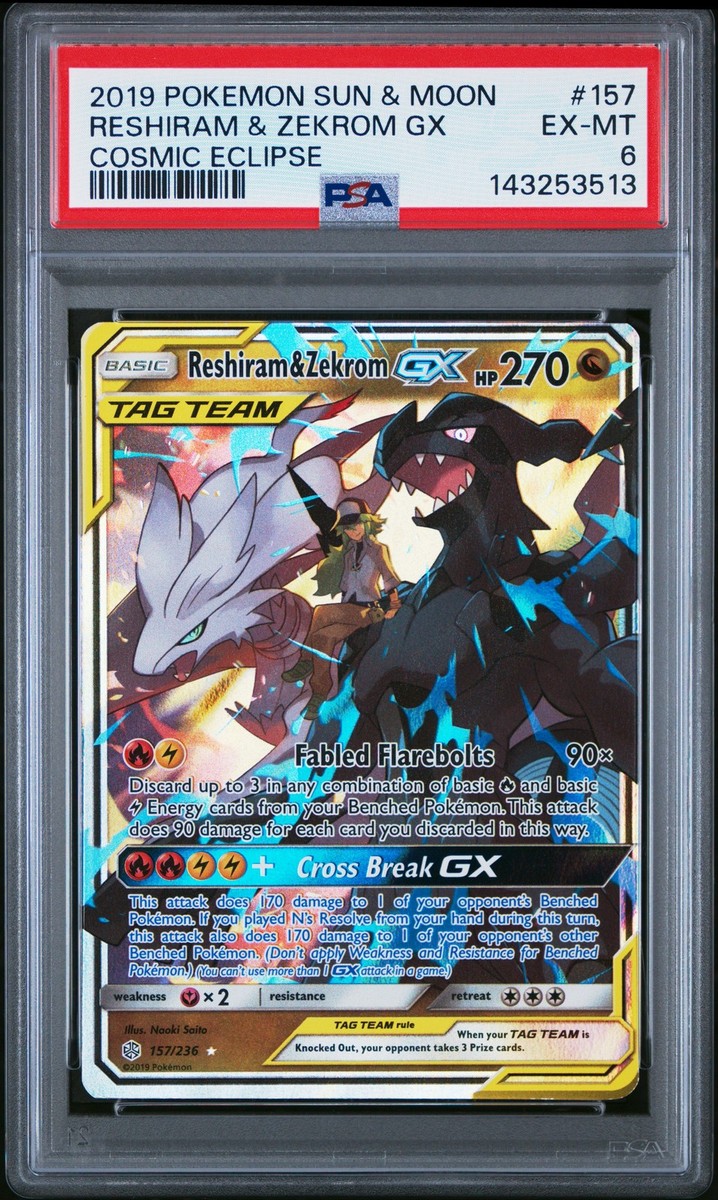 Reshiram & Zekrom GX 157/236 Sm-Cosmic Eclipse Holo for sale