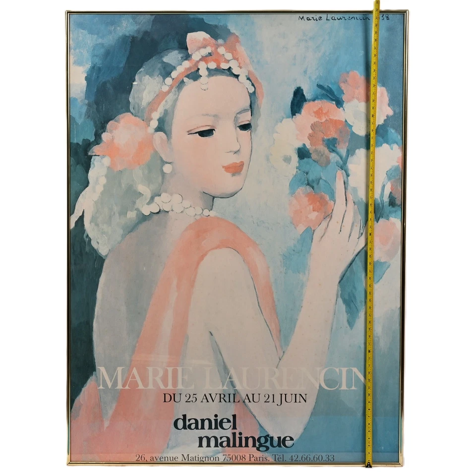 Cartel litografía exposición retrato femenino original vintage de MARIE LAURENCIN Foto 2 de 4