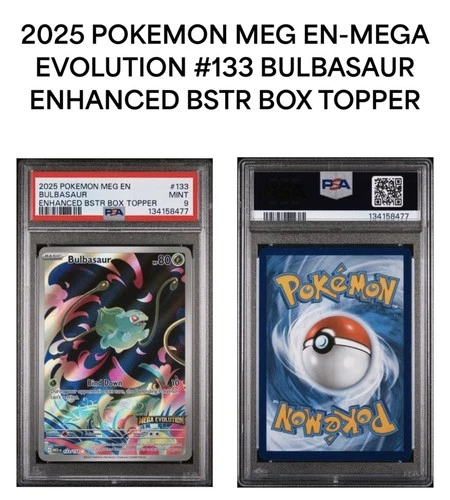 2025 Pokemon Meg En-Mega Evolution #133 Bulbasaur Enhanced Bstr Box Topper PSA 9