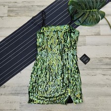 Lulus Hit The Dance Floor Green Sequin Sleeveless Bodycon Mini Dress NWT Large