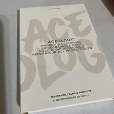 Aceology PROBIOTIC RESTORING BIODEGRADABLE FACE MASK Set x4 Exp: 5/26 NEW IN BOX