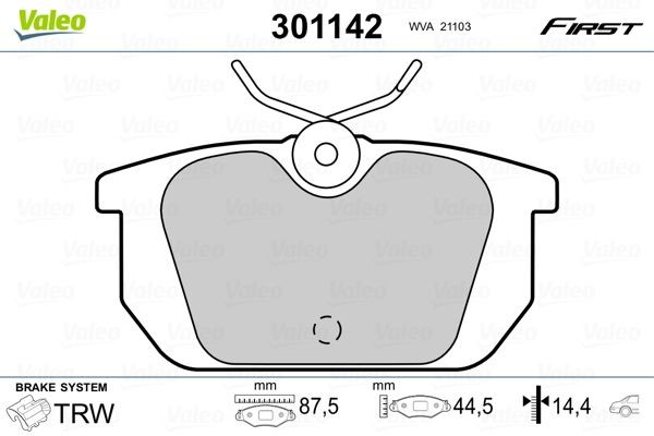 Valeo Bremsbelagsatz, Scheibenbremse 301142 FüR Alfa Romeo Fiat Lancia-image