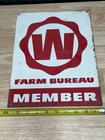 Vintage Farm Bureau Member Tin Sign  Wisconsin Advertising Sign farm ranch decor