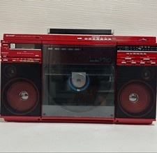 SHARP VZ-V20 rot Dual Play Disc Stereoanlage Ghettoblaster getestet mit...