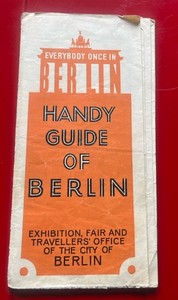 Vintage 1929 Handy Guide Of Berlin Map - Folded Map