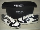 100% AUTHENTIC NEW MEN PRADA DOWNTOWN LOGO BLACK/WHITE SNEAKERS UK 8/US 9 D — photo 9