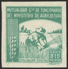 National Zone. Locations. (*) MNG (1940s). 10 Cts Green MUTUALIDAD GRAL DE FUNCI