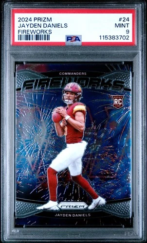 2024 PANINI PRIZM FIREWORKS #24 JAYDEN DANIELS PSA 9