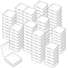 120 Pcs Mini Plastic Storage Containers with Lid, 3 x 3 x 1 Inch Small Bead S...